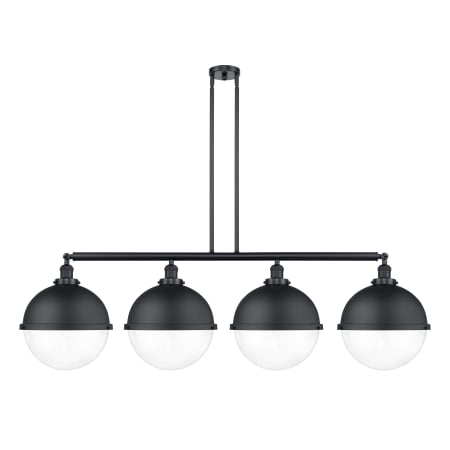 A large image of the Innovations Lighting 214-17-58 Hampden Linear Matte Black / Clear