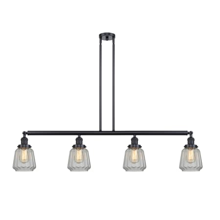 A large image of the Innovations Lighting 214 Chatham Matte Black / Clear