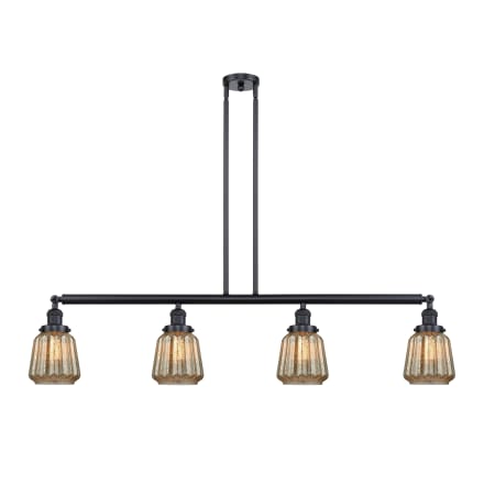 A large image of the Innovations Lighting 214 Chatham Matte Black / Mercury