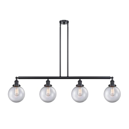 A large image of the Innovations Lighting 214 Large Beacon Matte Black / Clear