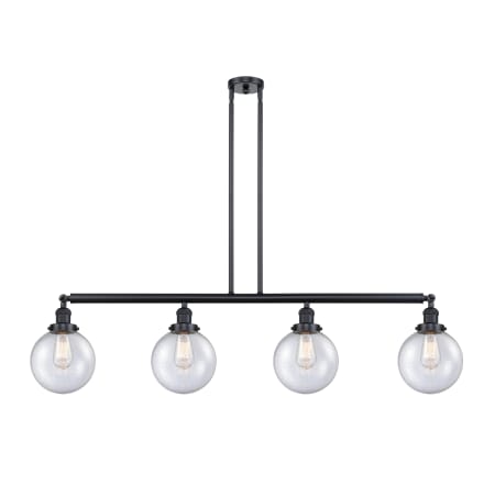 A large image of the Innovations Lighting 214 Large Beacon Matte Black / Seedy