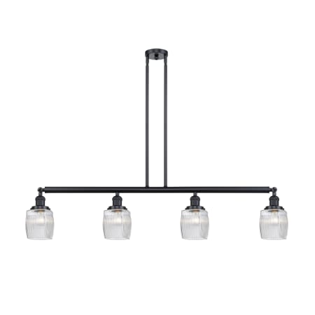 A large image of the Innovations Lighting 214 Colton Matte Black / Clear Halophane