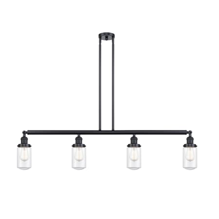 A large image of the Innovations Lighting 214-S Dover Matte Black / Clear