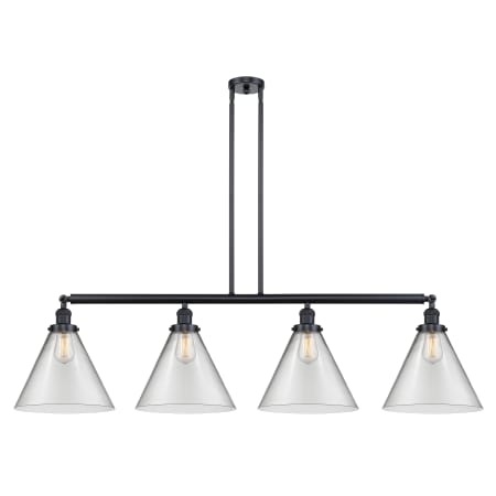 A large image of the Innovations Lighting 214 X-Large Cone Matte Black / Clear