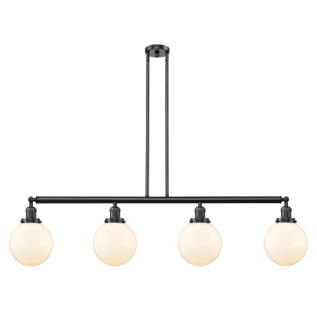 A large image of the Innovations Lighting 214-13-53 Beacon Linear Oil Rubbed Bronze / Matte White