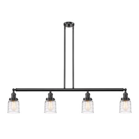 A large image of the Innovations Lighting 214-10-50 Bell Linear Oil Rubbed Bronze / Deco Swirl