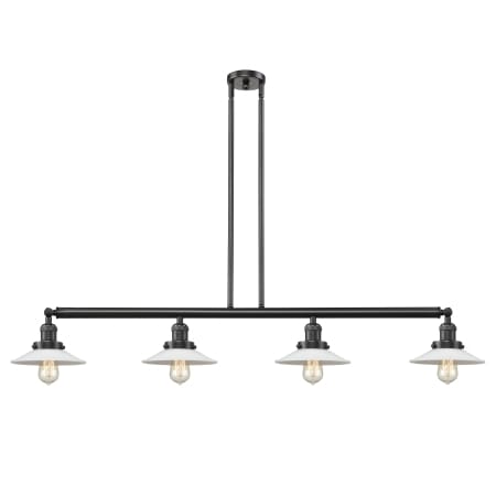 A large image of the Innovations Lighting 214 Halophane Oil Rubbed Bronze / Matte White Halophane