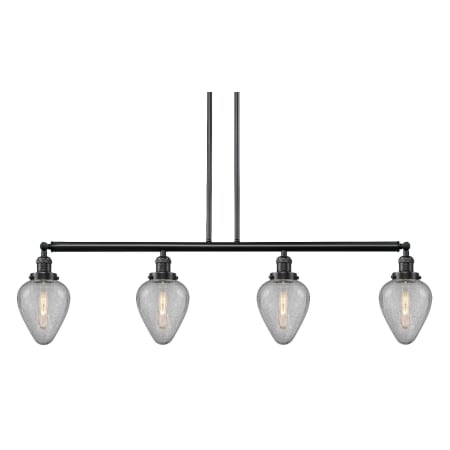 A large image of the Innovations Lighting 214-S Geneseo Oil Rubbed Bronze / Clear Crackle