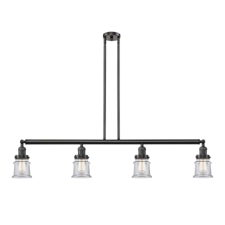 A large image of the Innovations Lighting 214 Small Canton Oil Rubbed Bronze / Clear