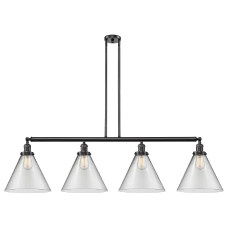A large image of the Innovations Lighting 214 X-Large Cone Oil Rubbed Bronze / Clear