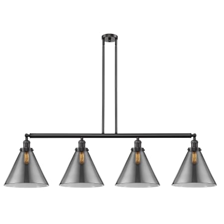 A large image of the Innovations Lighting 214 X-Large Cone Oil Rubbed Bronze / Plated Smoke