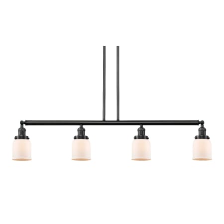 A large image of the Innovations Lighting 214-S Small Bell Oil Rubbed Bronze / Matte White Cased