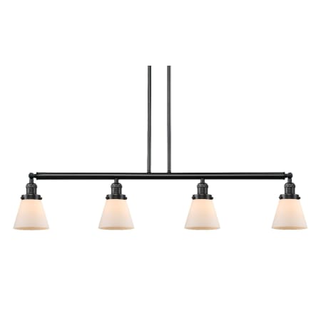 A large image of the Innovations Lighting 214-S Small Cone Oil Rubbed Bronze / Matte White Cased