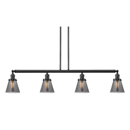 A large image of the Innovations Lighting 214-S Small Cone Oil Rubbed Bronze / Smoked