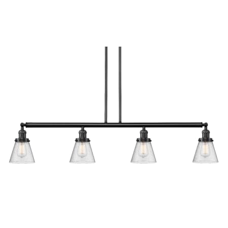 A large image of the Innovations Lighting 214-S Small Cone Oil Rubbed Bronze / Seedy