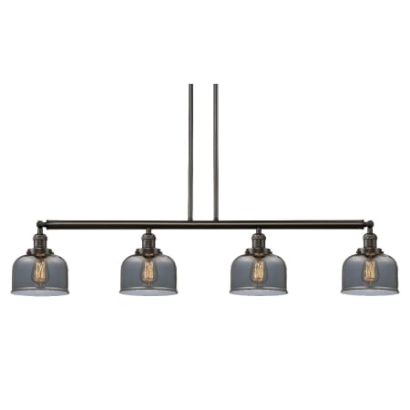 A large image of the Innovations Lighting 214-S Large Bell Oil Rubbed Bronze / Plated Smoked
