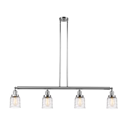 A large image of the Innovations Lighting 214-10-50 Bell Linear Polished Chrome / Deco Swirl