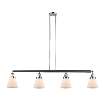 A large image of the Innovations Lighting 214-S Small Cone Polished Chrome / Matte White Cased