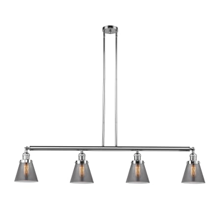 A large image of the Innovations Lighting 214-S Small Cone Polished Chrome / Smoked