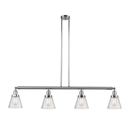 A large image of the Innovations Lighting 214-S Small Cone Polished Chrome / Seedy