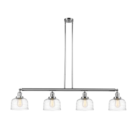 A large image of the Innovations Lighting 214-10-53 Bell Linear Polished Chrome / Clear Deco Swirl
