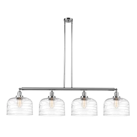 A large image of the Innovations Lighting 214-13-54-L Bell Linear Polished Chrome / Clear Deco Swirl