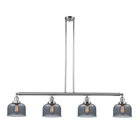 A large image of the Innovations Lighting 214-S Large Bell Polished Chrome / Plated Smoked
