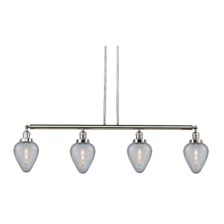 A large image of the Innovations Lighting 214-S Geneseo Polished Nickel / Clear Crackle