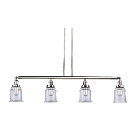 A large image of the Innovations Lighting 214-S Canton Polished Nickel / Clear