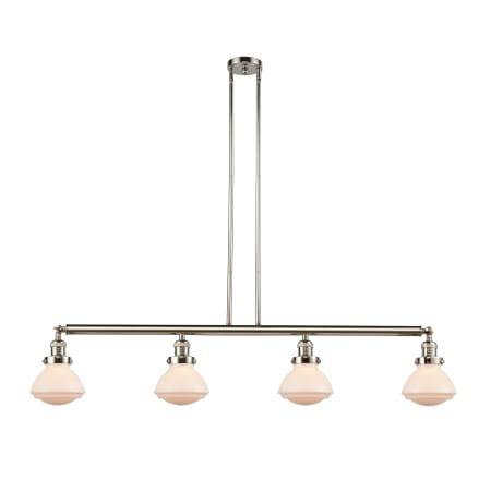 A large image of the Innovations Lighting 214-S Olean Polished Nickel / Matte White