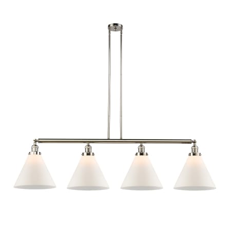 A large image of the Innovations Lighting 214 X-Large Cone Polished Nickel / Matte White