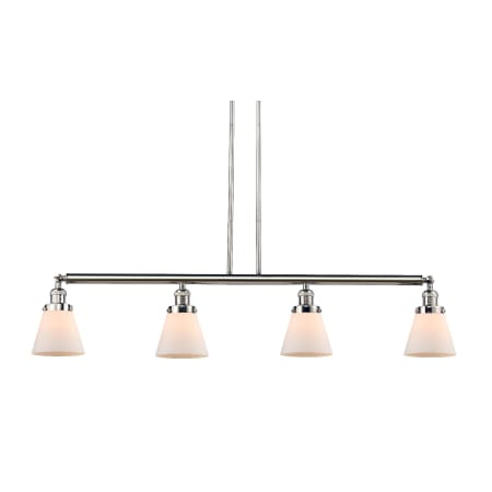 A large image of the Innovations Lighting 214-S Small Cone Polished Nickel / Matte White Cased