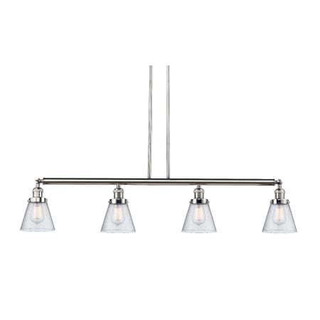 A large image of the Innovations Lighting 214-S Small Cone Polished Nickel / Seedy