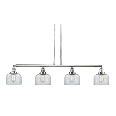 A large image of the Innovations Lighting 214-S Large Bell Polished Nickel / Clear