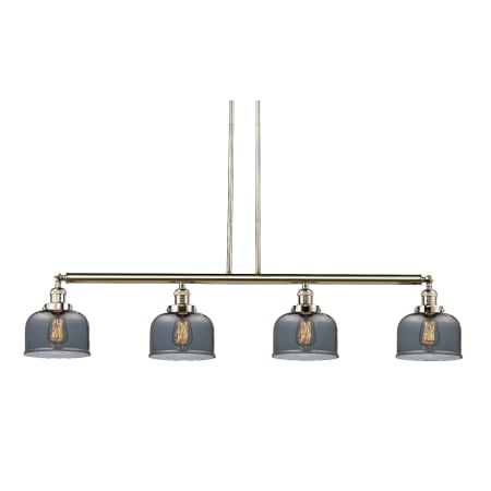 A large image of the Innovations Lighting 214-S Large Bell Polished Nickel / Plated Smoked