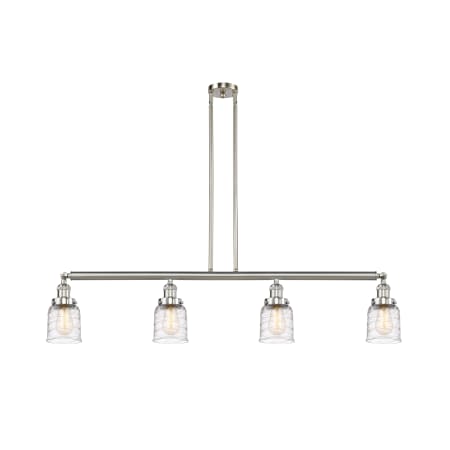 A large image of the Innovations Lighting 214-10-50 Bell Linear Brushed Satin Nickel / Deco Swirl