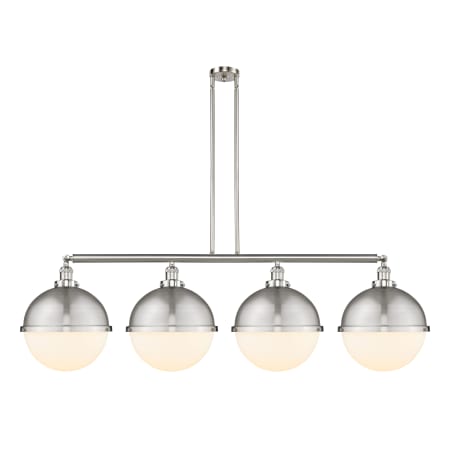 A large image of the Innovations Lighting 214-17-58 Hampden Linear Brushed Satin Nickel / Matte White
