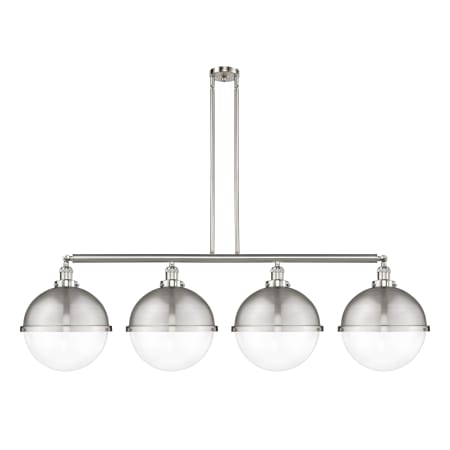 A large image of the Innovations Lighting 214-17-58 Hampden Linear Brushed Satin Nickel / Clear