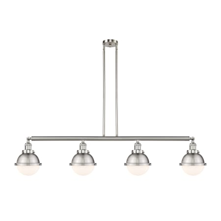 A large image of the Innovations Lighting 214-11-52 Hampden Linear Brushed Satin Nickel / Matte White