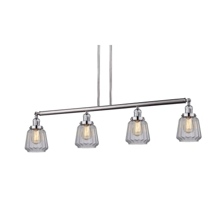 A large image of the Innovations Lighting 214-S Chatham Brushed Satin Nickel / Clear