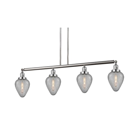 A large image of the Innovations Lighting 214-S Geneseo Brushed Satin Nickel / Clear Crackle