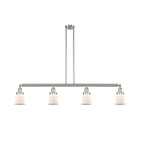 A large image of the Innovations Lighting 214 Small Canton Brushed Satin Nickel / Matte White