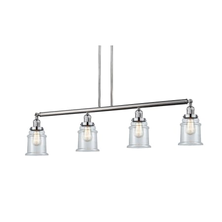 A large image of the Innovations Lighting 214-S Canton Brushed Satin Nickel / Clear