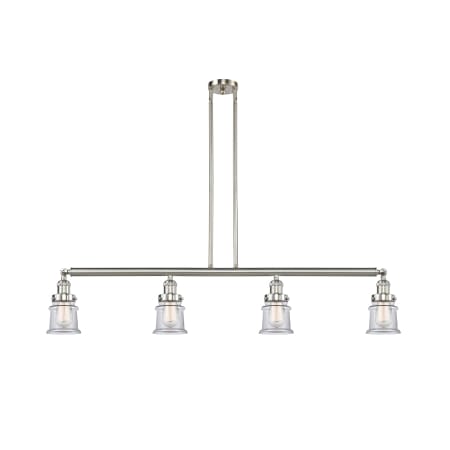 A large image of the Innovations Lighting 214 Small Canton Brushed Satin Nickel / Clear