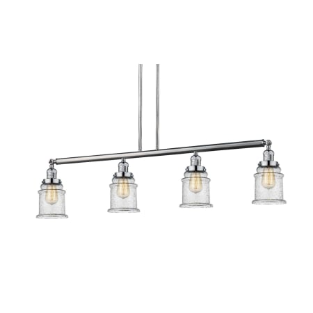 A large image of the Innovations Lighting 214-S Canton Brushed Satin Nickel / Seedy