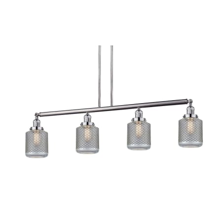 A large image of the Innovations Lighting 214-S Stanton Brushed Satin Nickel / Vintage Wire Mesh