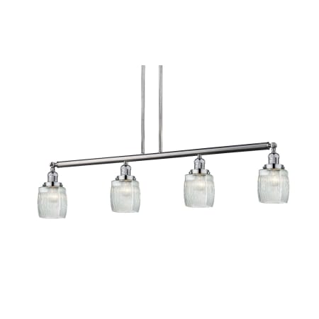 A large image of the Innovations Lighting 214-S Colton Brushed Satin Nickel / Thick Clear Halophane