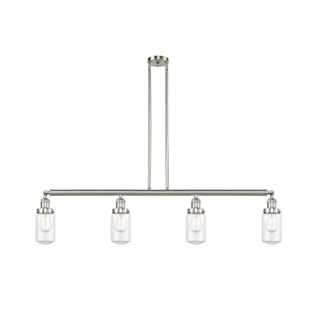 A large image of the Innovations Lighting 214-S Dover Brushed Satin Nickel / Clear