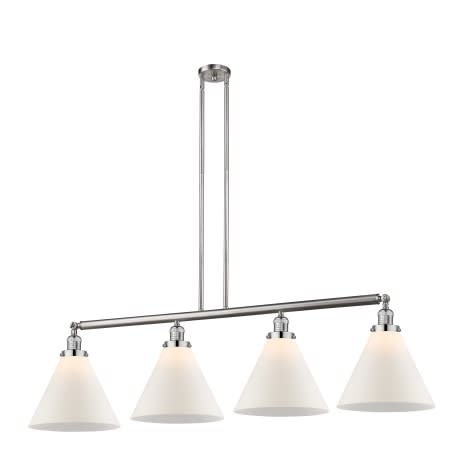 A large image of the Innovations Lighting 214 X-Large Cone Brushed Satin Nickel / Matte White