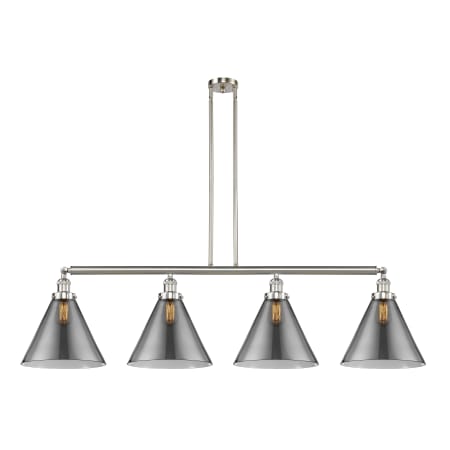 A large image of the Innovations Lighting 214 X-Large Cone Brushed Satin Nickel / Plated Smoke